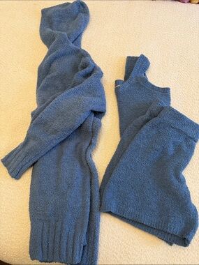 Hazel Moon Cozy Fluffy Blue 3 Piece Sweater Set - size L